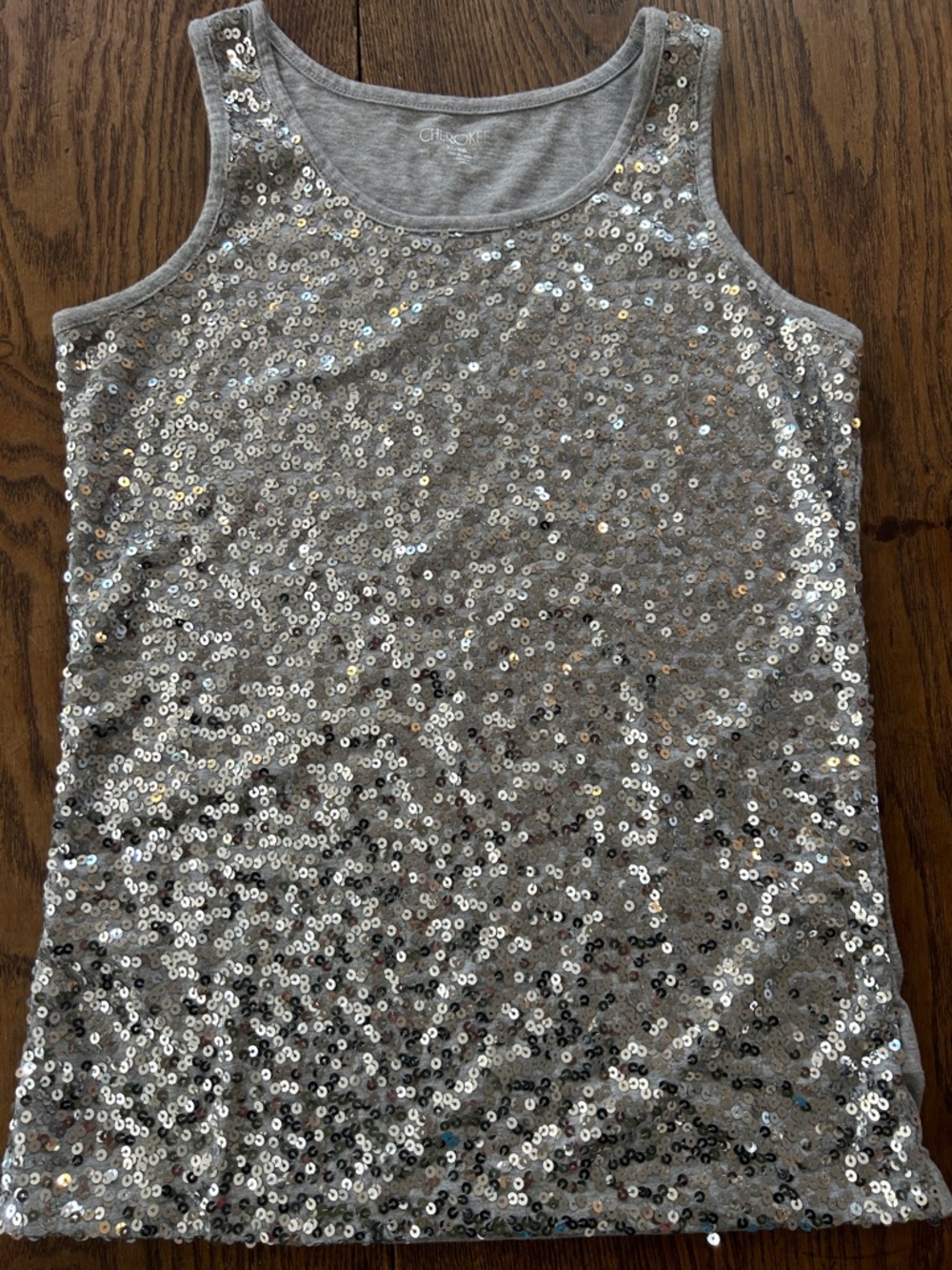 Cherokee Silver Sequin Tank Dress for Girls